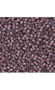 Miyuki delica Beads 11/0 - White lined dark smoky amethyst ab DB-1792